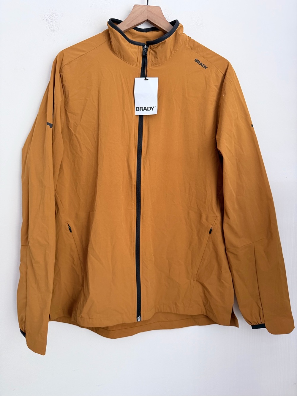 Brady Men's L Mustard Yellow‎ Zero Weight Track Vent Zip-Up Windbreaker Jacket